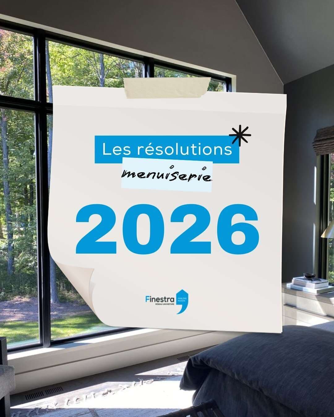 Visuel Finestra « Les résolutions menuiserie 2026 » sur fond de baie vitrée noire